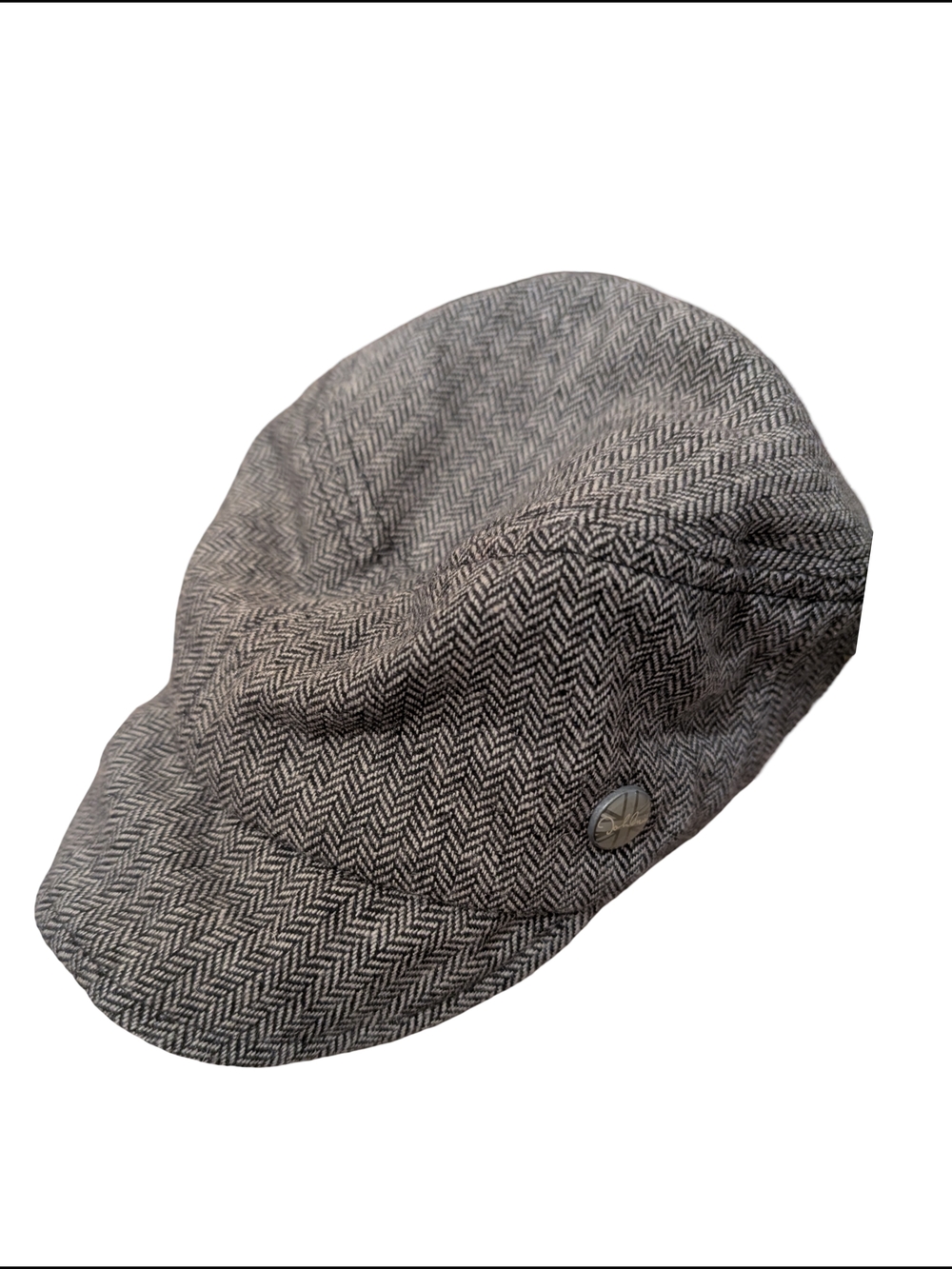 Herringbone Newsboy Cap in Gray